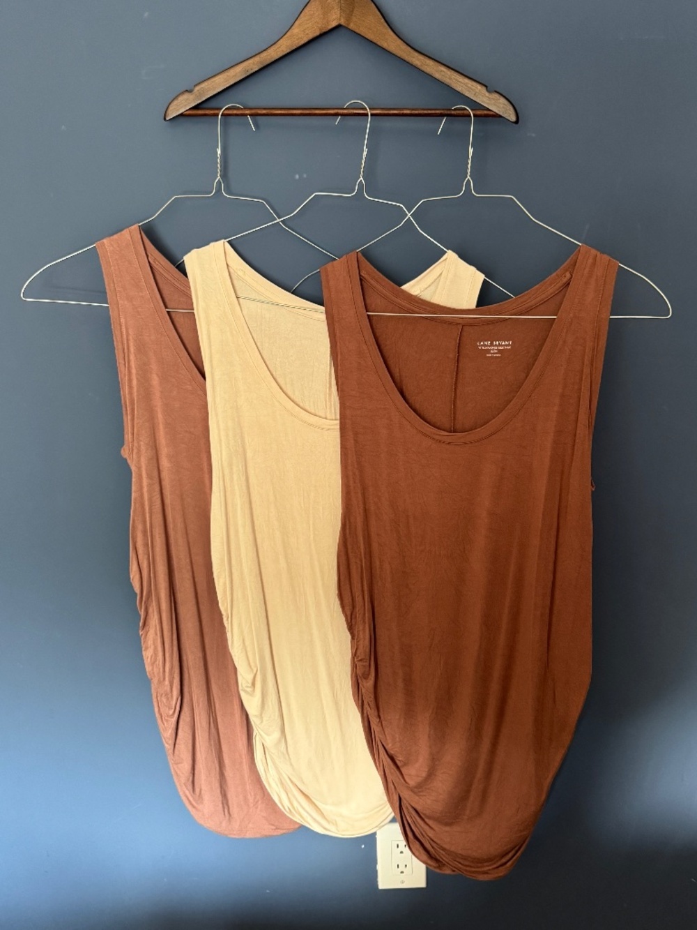 Lot of 3 Lane Bryant Fitted Ruched Side Tank Tops Size 22/24